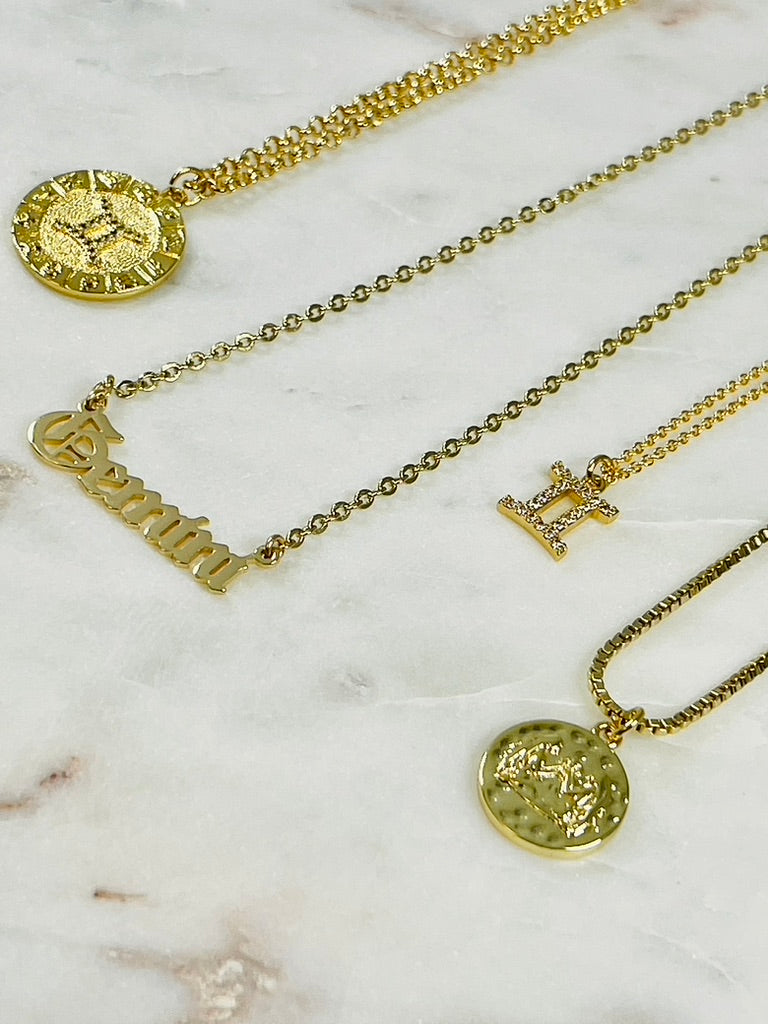 Double Sided Zodiac Pendant Necklace