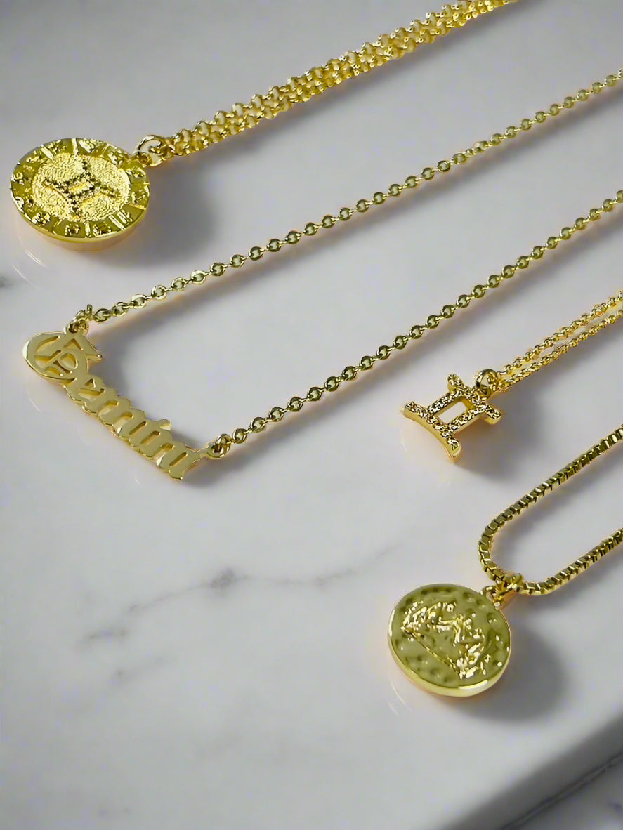 Double Sided Zodiac Pendant Necklace