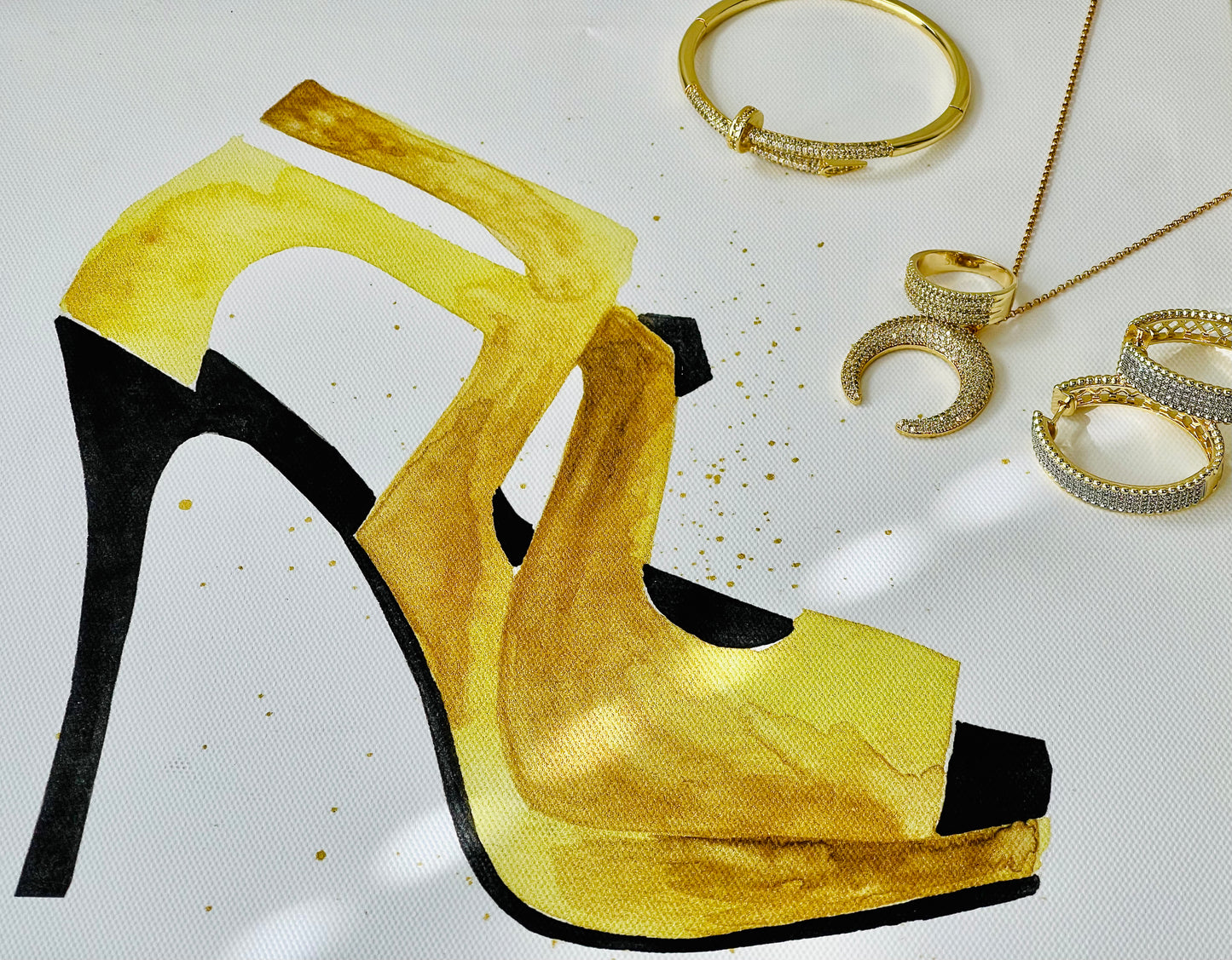 Pave Nail Bangle Bracelet