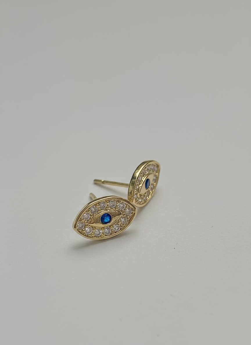 Blue Evil Eye Post Earring
