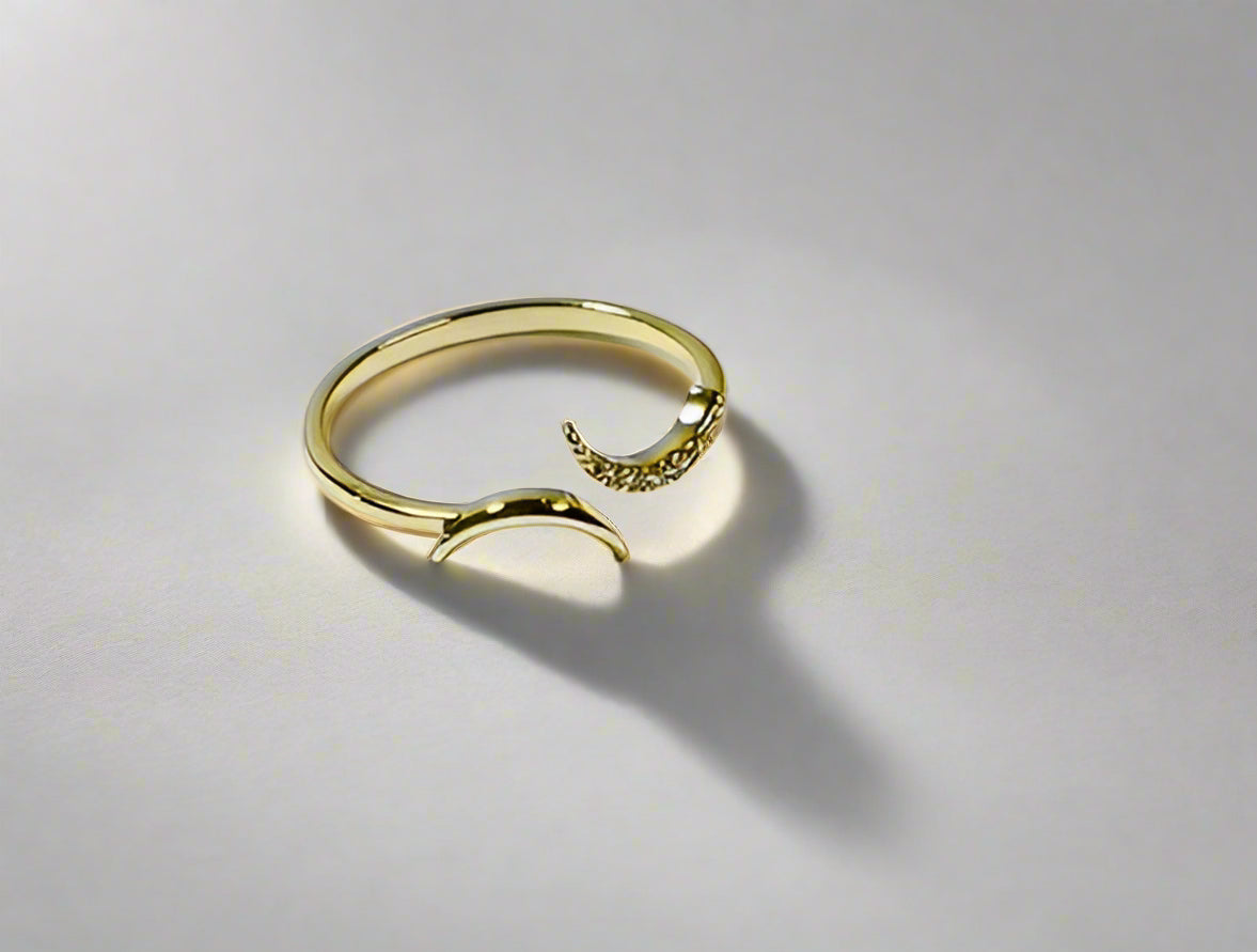 Double Crescent Midi Ring