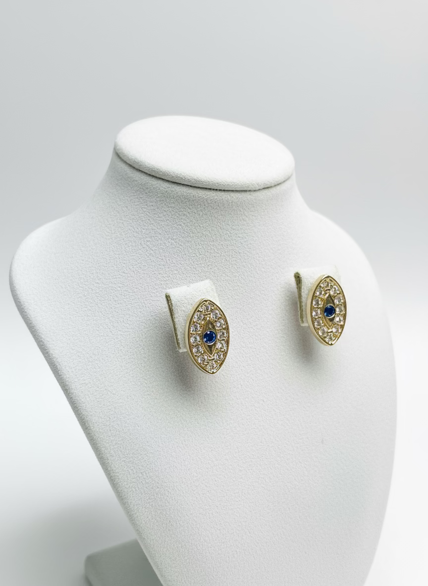 Blue Evil Eye Post Earring