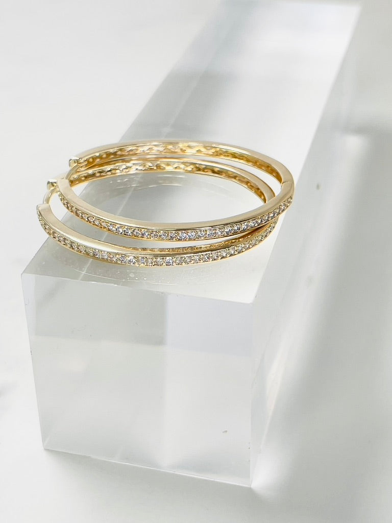 Skiny Micro Pave Oval Hoops