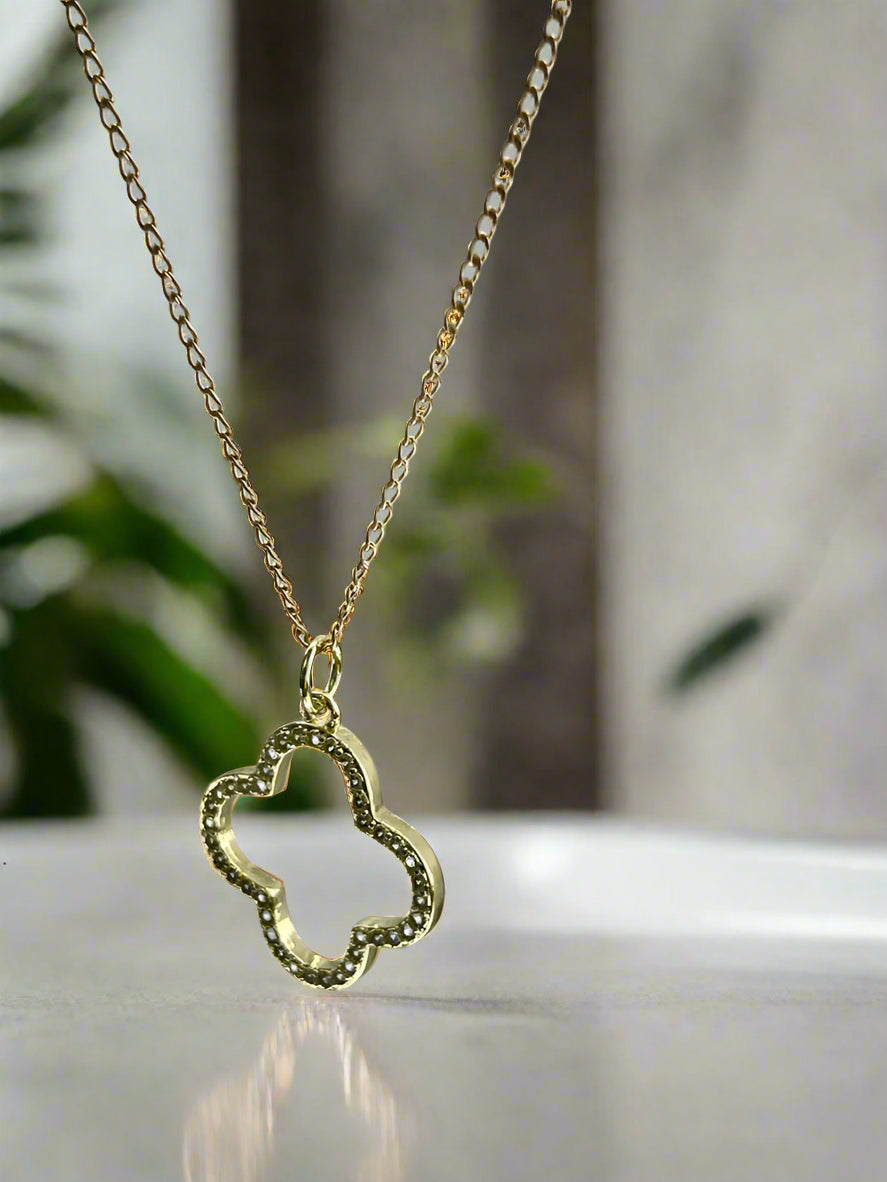 Pave Clover Necklace