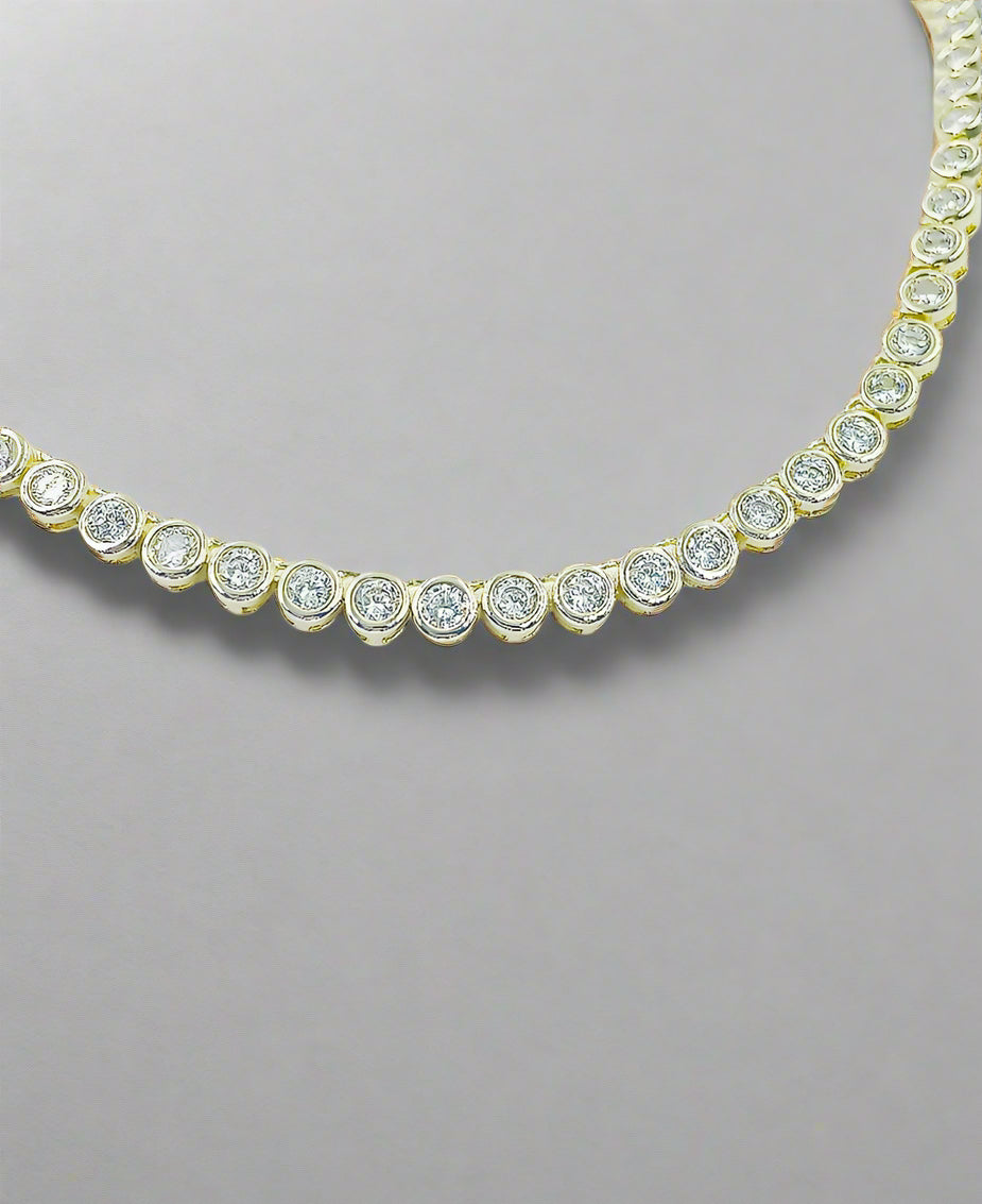 Round Bezel Tennis Necklace