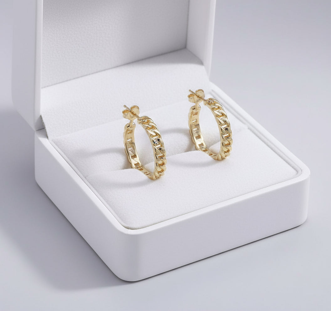 Dainty Curb Chain Earrings