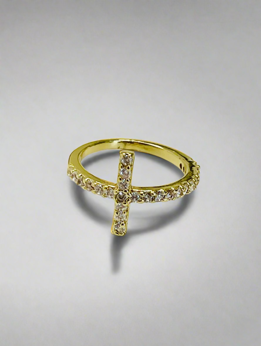 Bezel Cross Ring