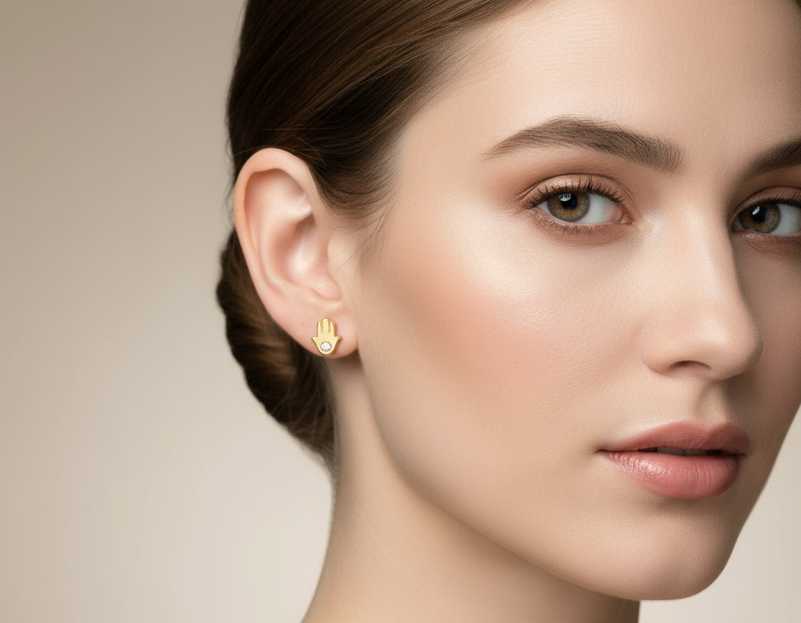 Hamsa Post Earring