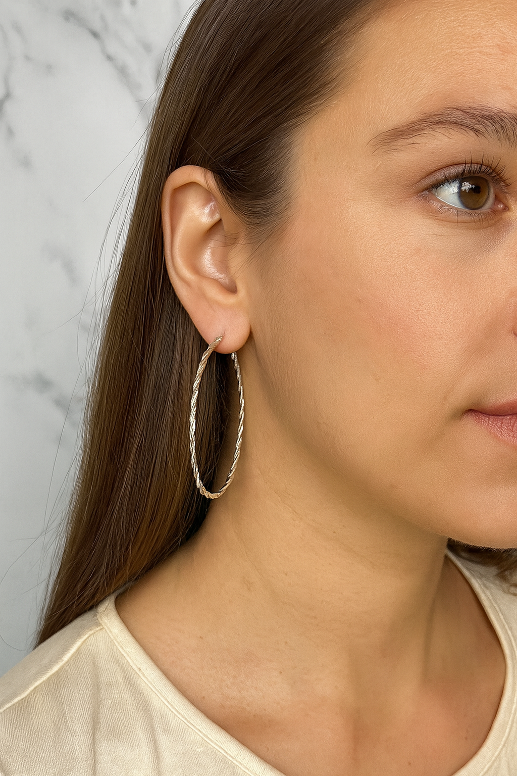 Large Skinny Twisted Hoops