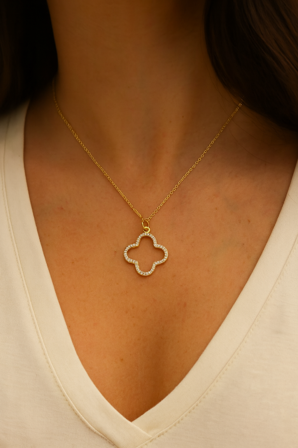 Pave Clover Necklace