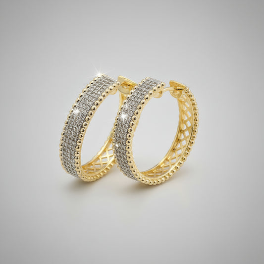 Micro Pave Oval Hoop Earrings