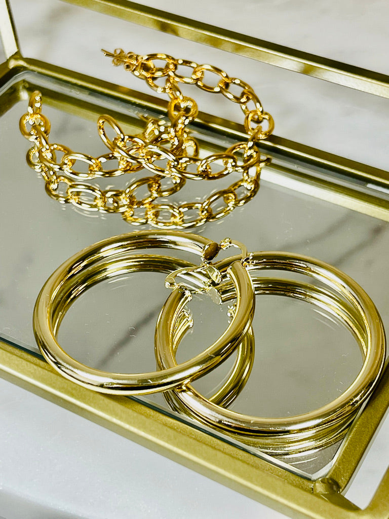 Chunky Chain Link Hoops