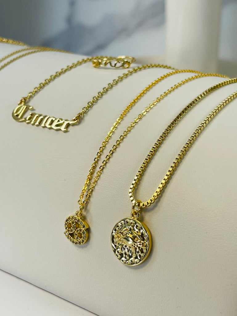 Double Sided Zodiac Pendant Necklace
