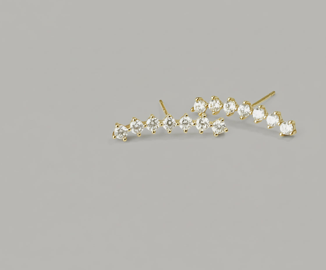 Mini Diamond Line Stud Earrings