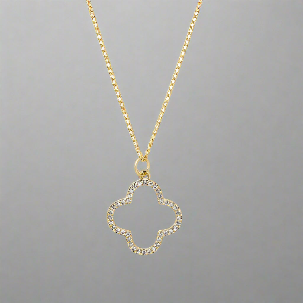 Pave Clover Necklace