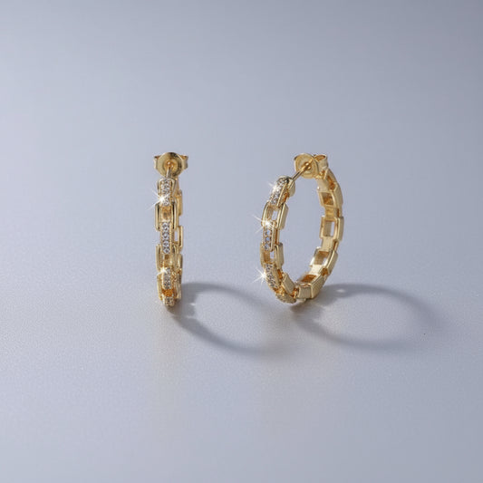 Mirco Pave Open Link Hoops