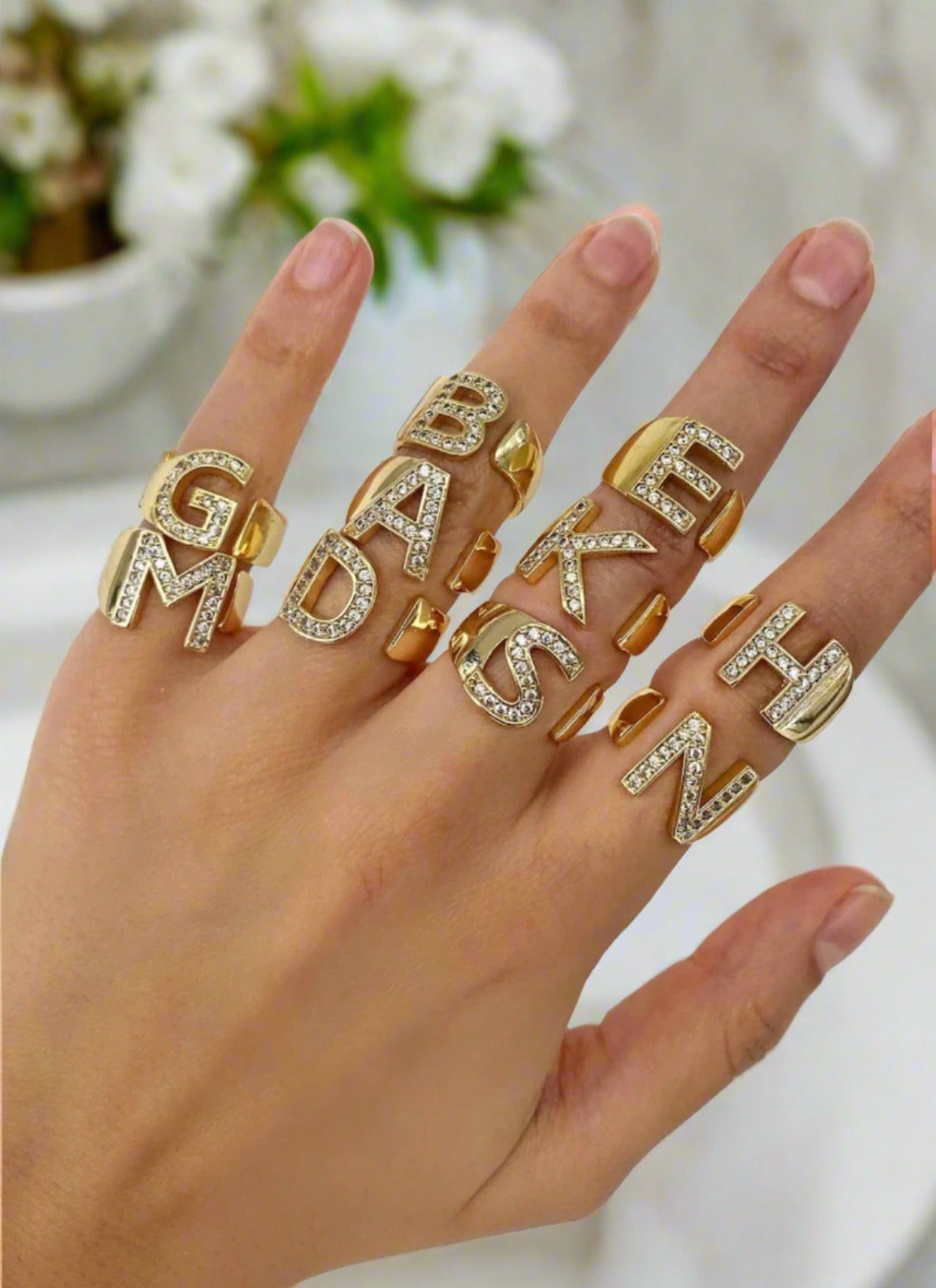 Chunky Pave Initial Ring