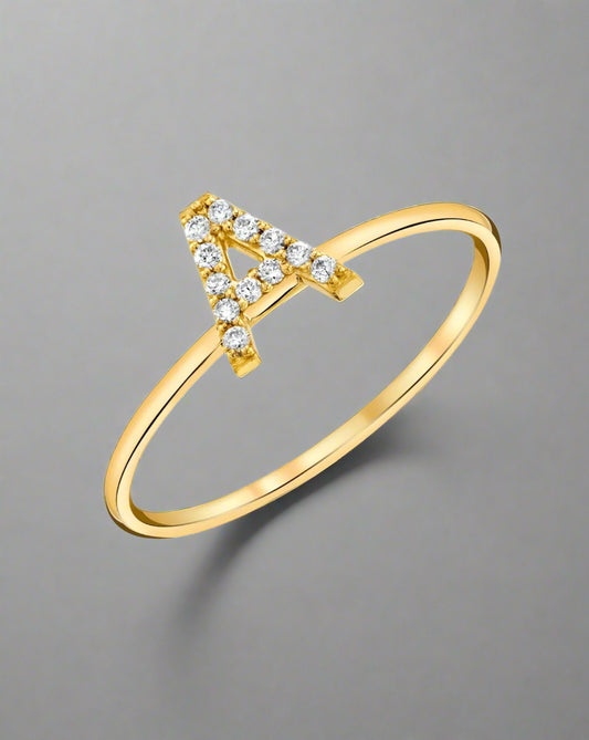 Micro Pave Initial Ring
