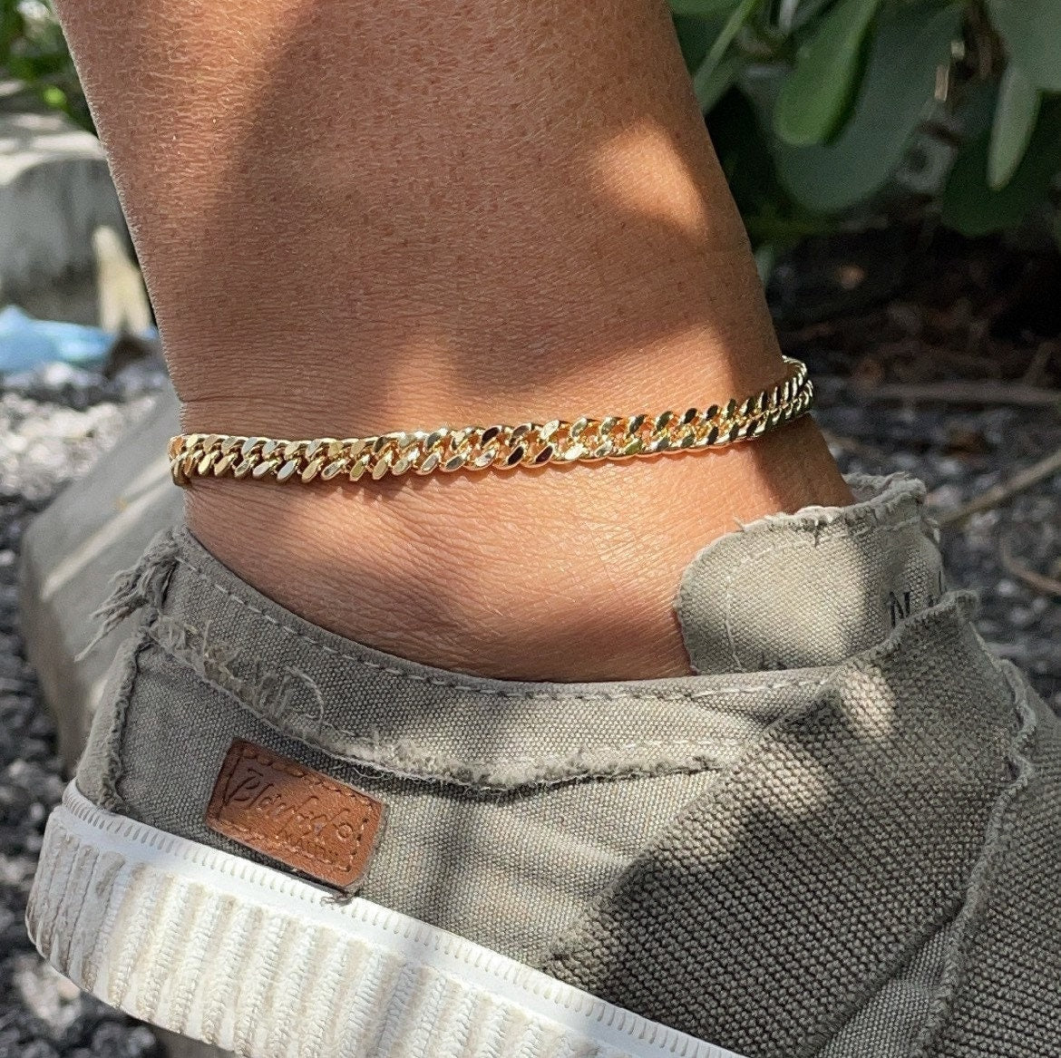 Diamond Cut Miami Cuban Link Anklet