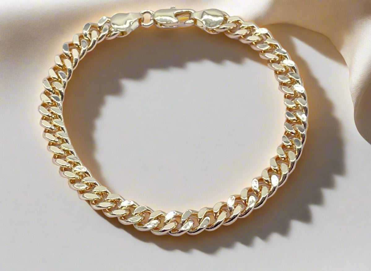 Diamond Cut Miami Cuban Link Anklet