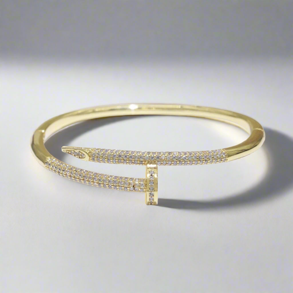 Pave Nail Bangle Bracelet