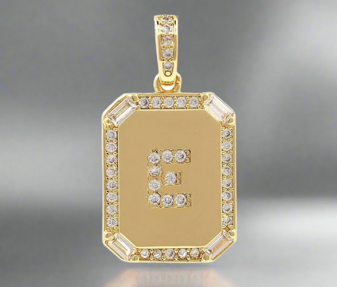 Pave Initial Tag Pendant