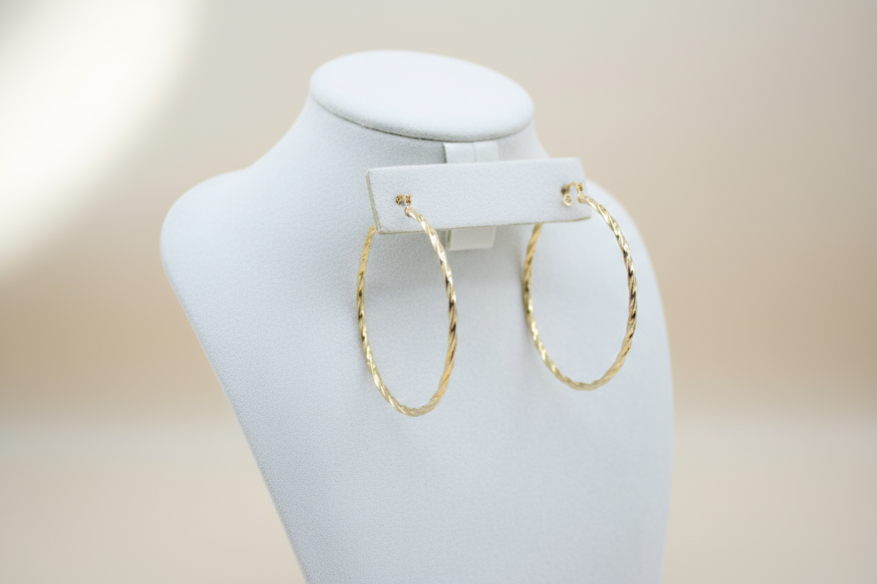 Large Skinny Twisted Hoops