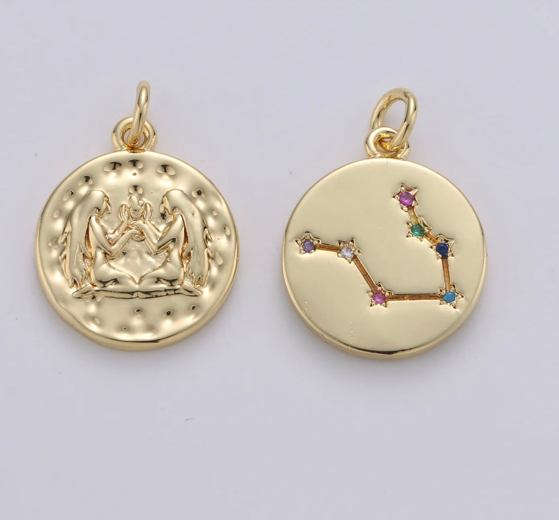 Double Sided Zodiac Pendant Necklace