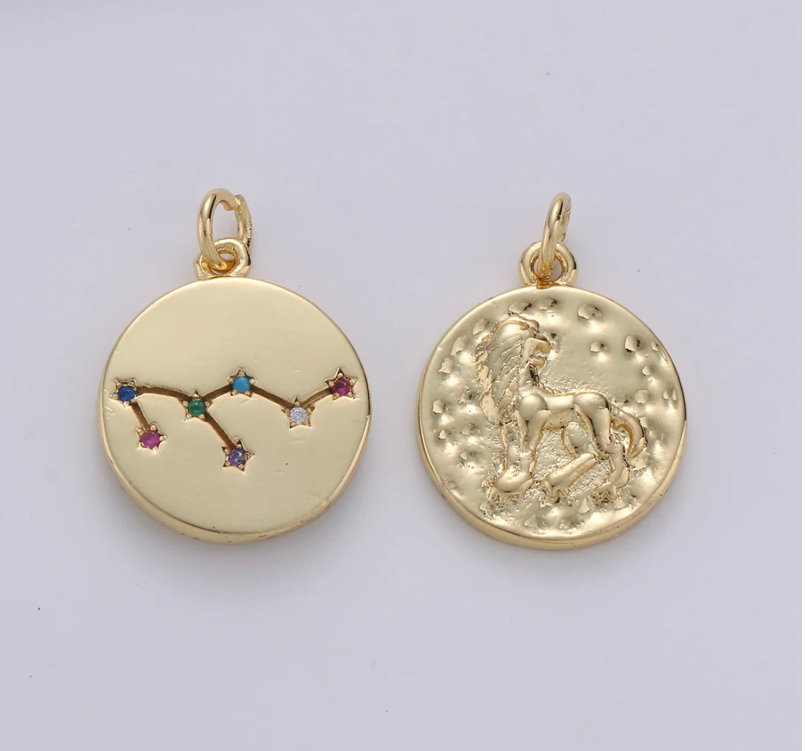Double Sided Zodiac Pendant Necklace