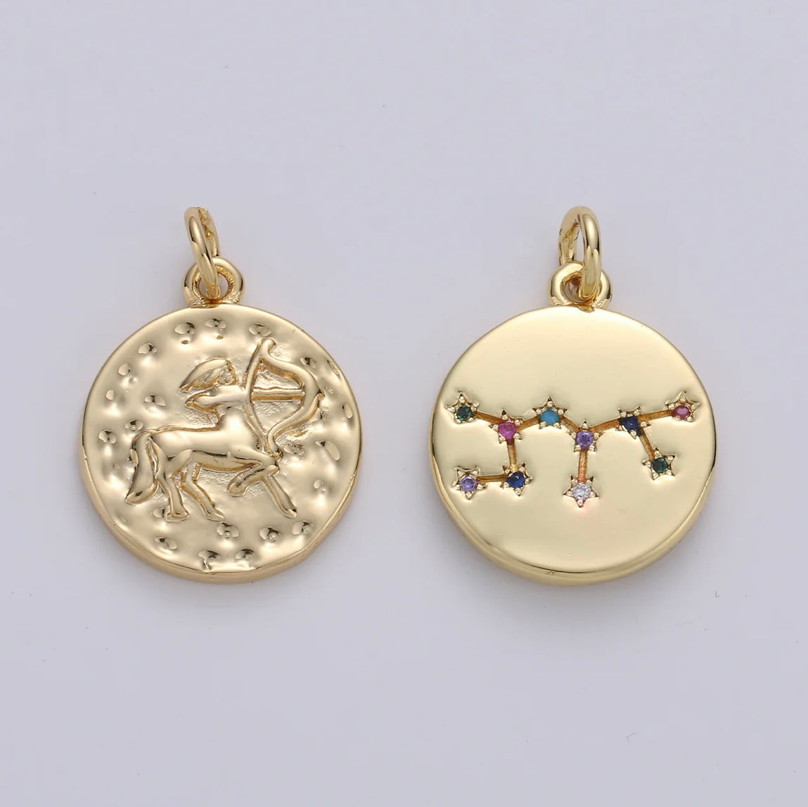 Double Sided Zodiac Pendant Necklace