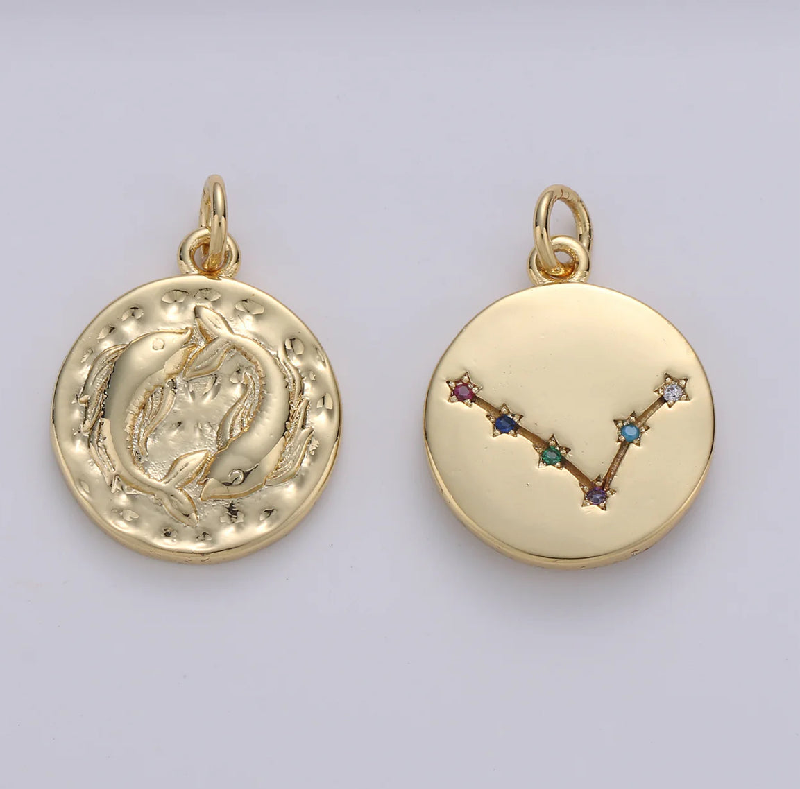 Double Sided Zodiac Pendant Necklace