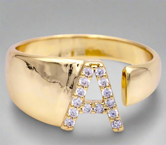 Chunky Pave Initial Ring