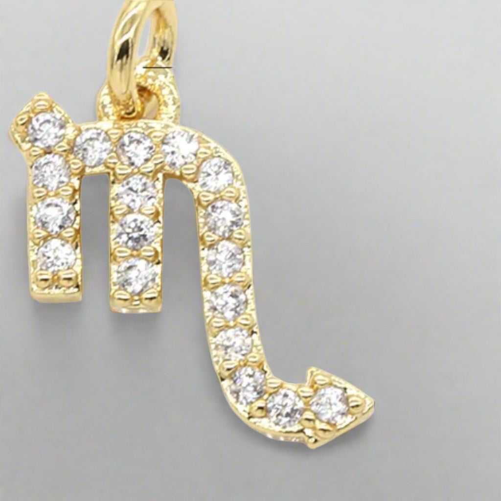 Dainty Micro Pave Zodiac Charm Necklace