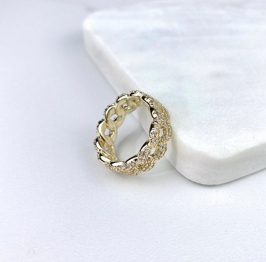 Micro Pave Cuban Link Ring