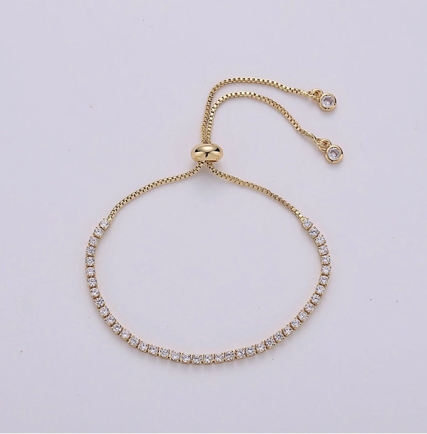 Micro Pave Adjustable Tennis Bracelet