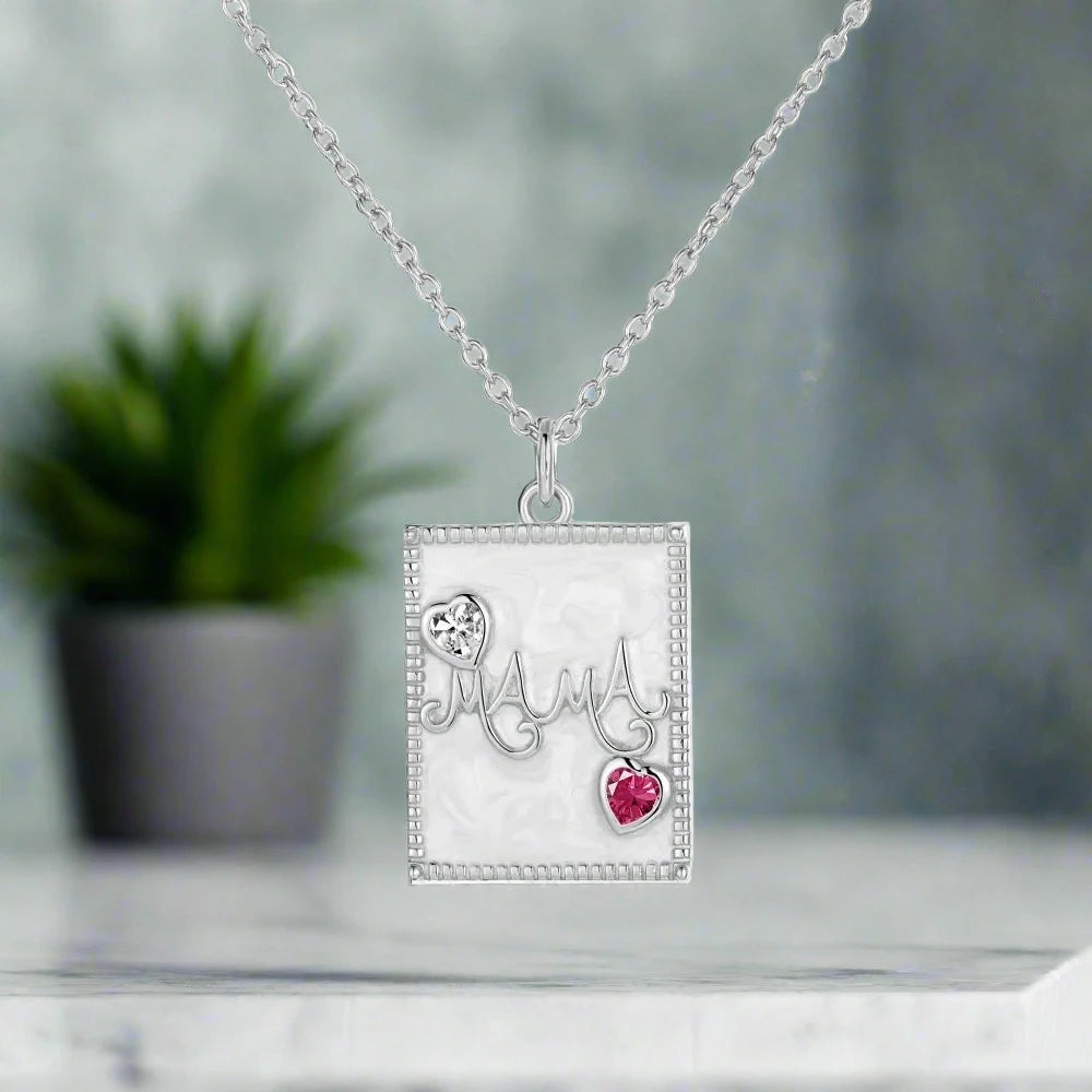 MAMA Tag  Necklace Silver