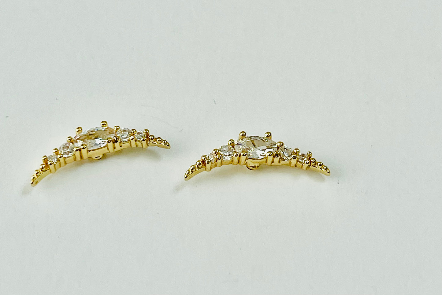 Curved Diamond Stud Earrings