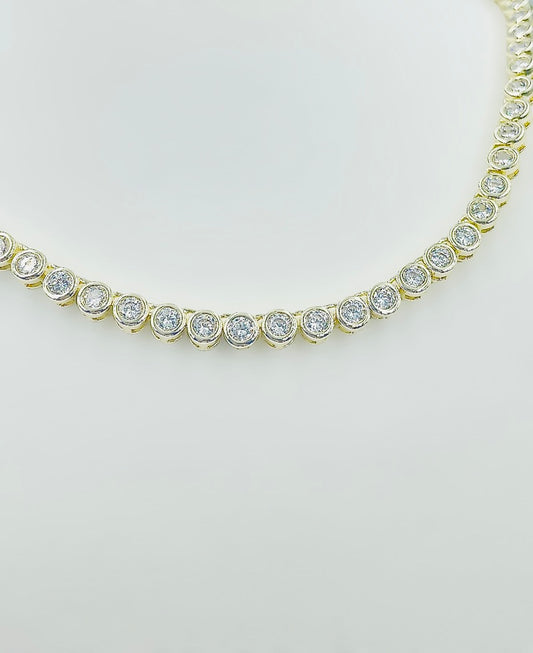 Round Bezel Tennis Necklace