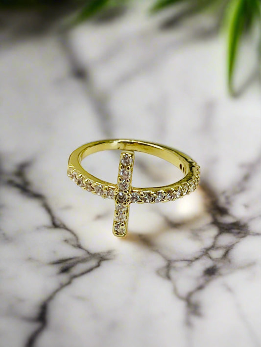 Bezel Cross Ring