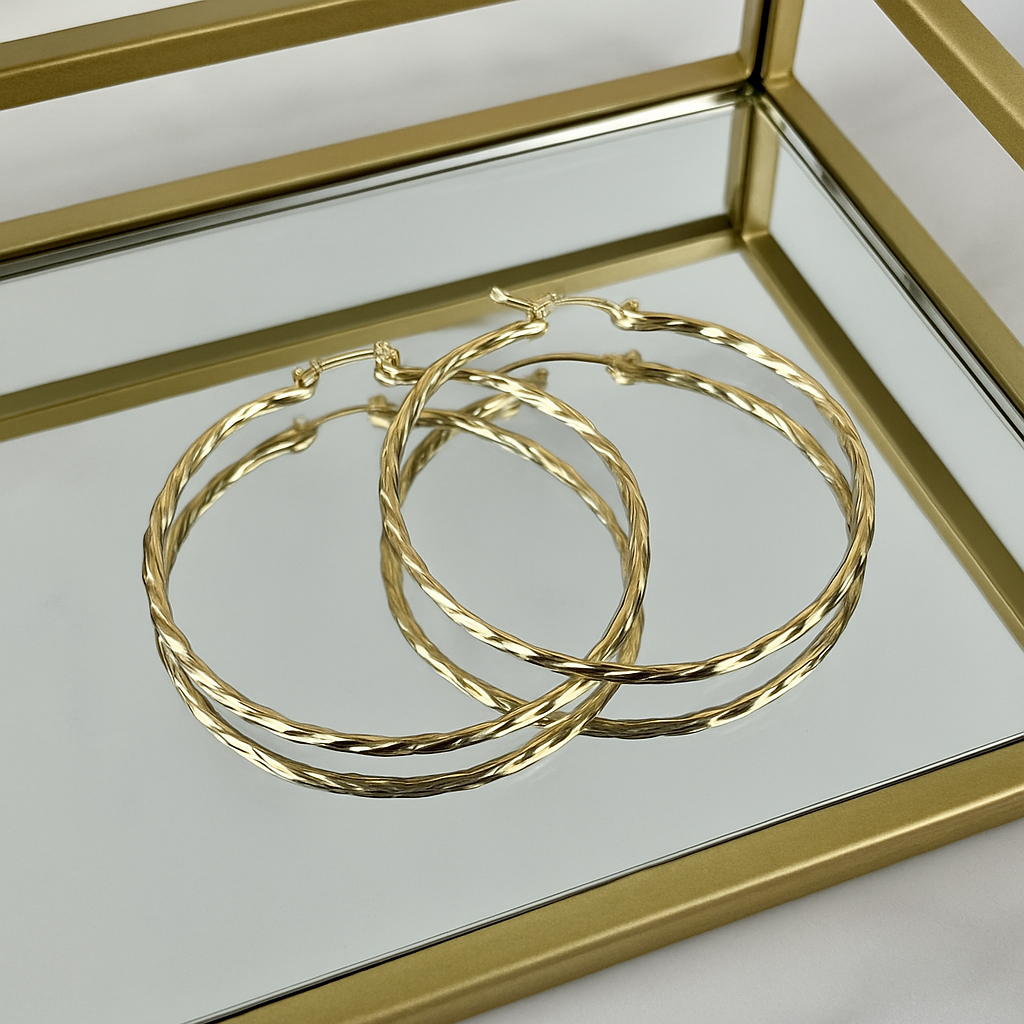 Large Skinny Twisted Hoops