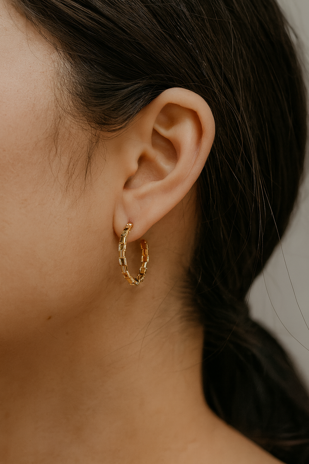 Mirco Pave Open Link Hoops