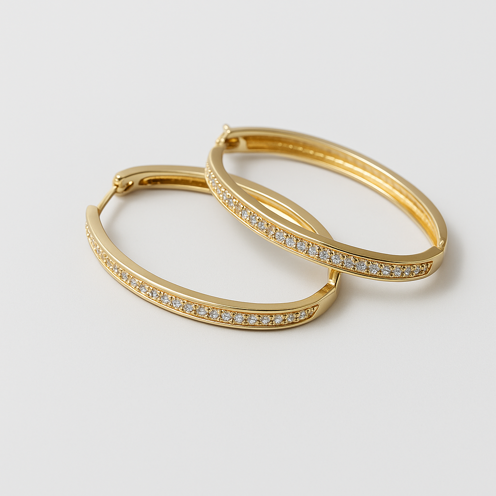 Skiny Micro Pave Oval Hoops