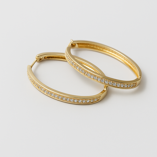 Skiny Micro Pave Oval Hoops
