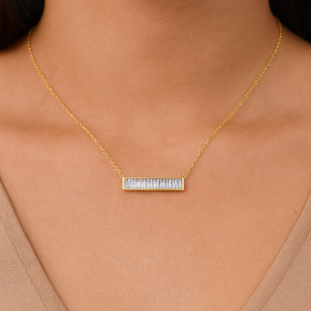 Bezel Bar Necklace
