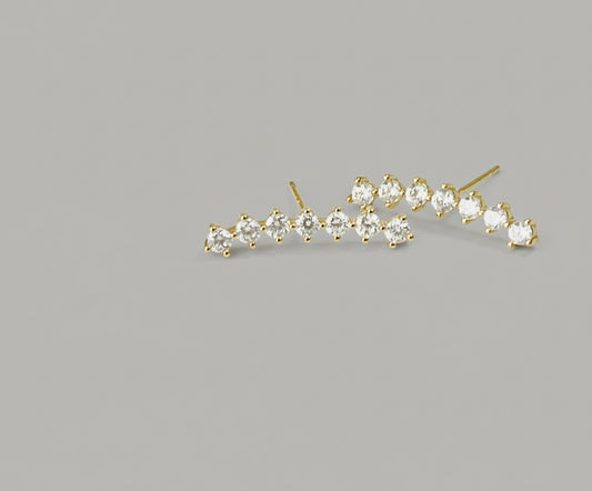 Mini Diamond Line Stud Earrings