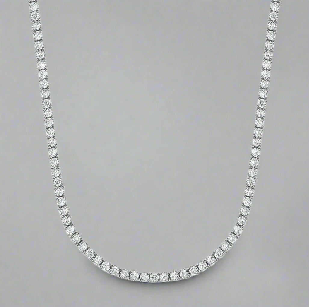 Sterling Silver Tennis Necklace Choker
