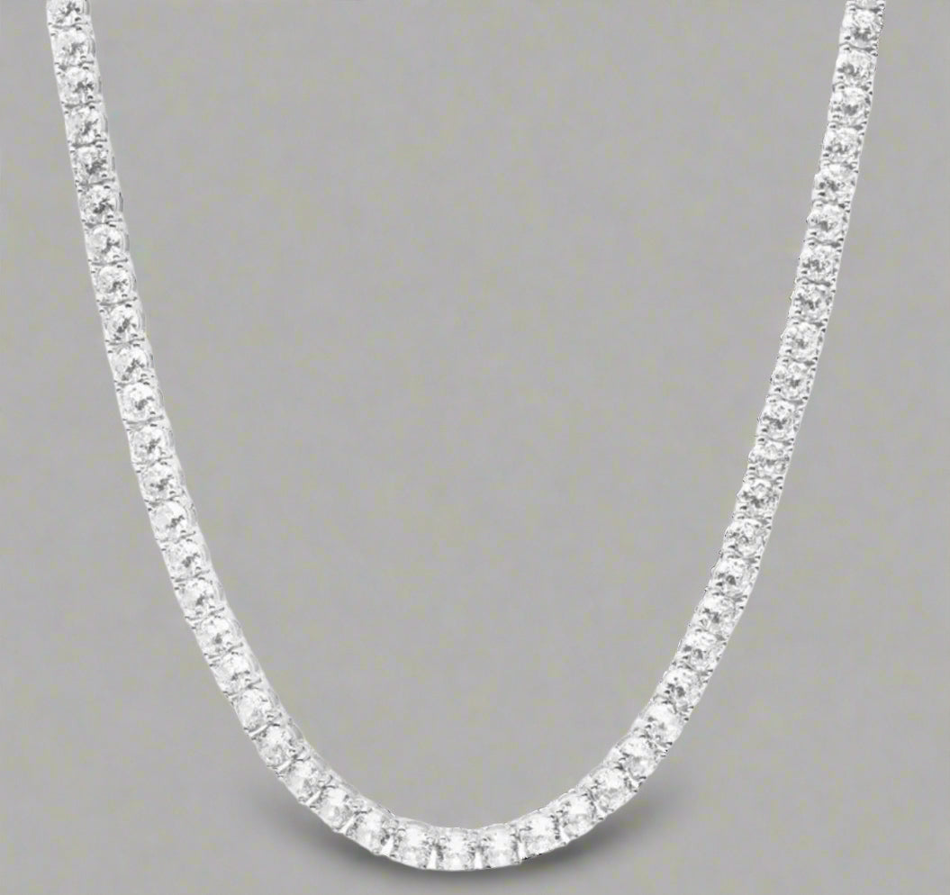 Sterling Silver Tennis Necklace Choker