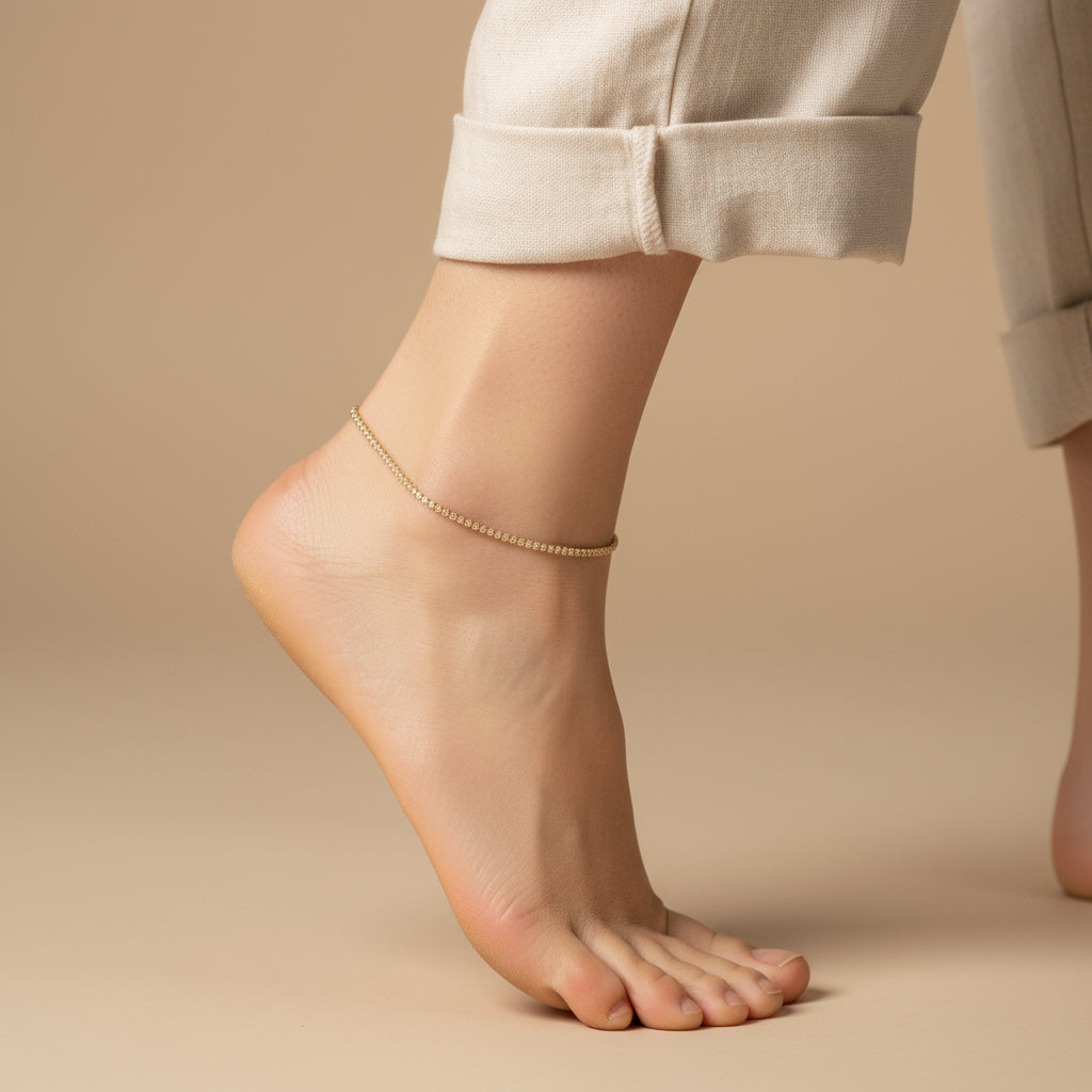 Micro Pave Tennis Anklet