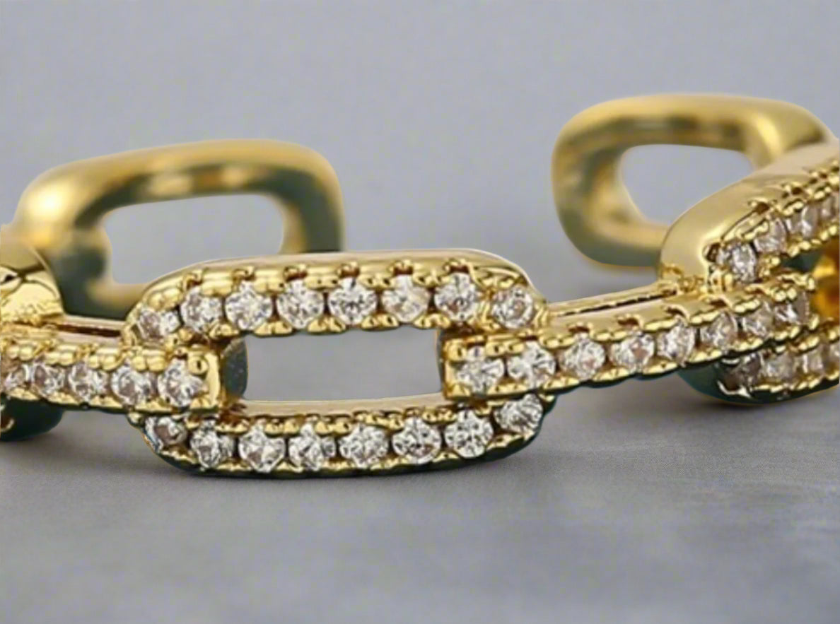 Micro Pave Paper Clip Ring