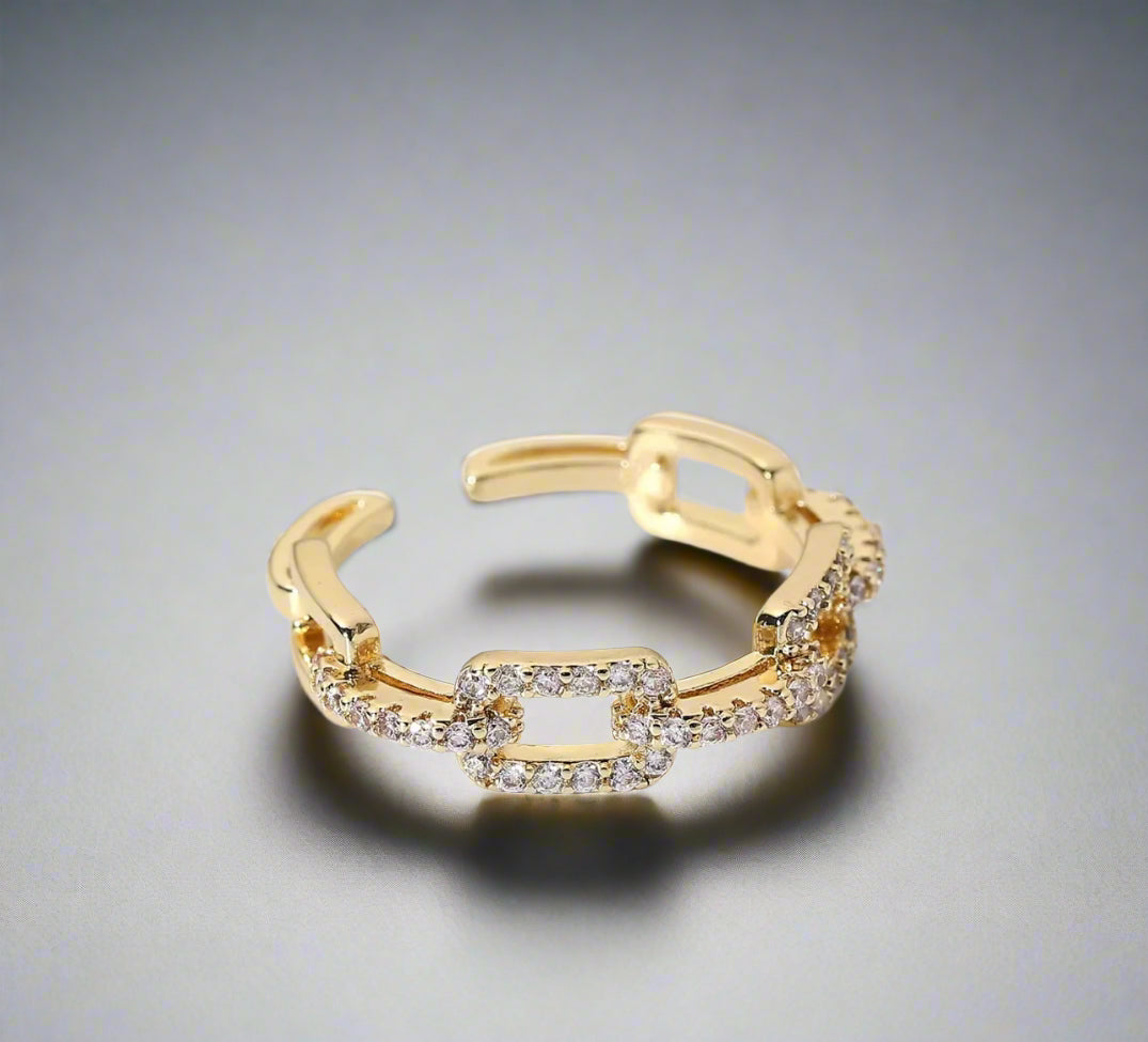 Micro Pave Paper Clip Ring